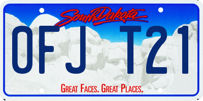 SD license plate 0FJT21