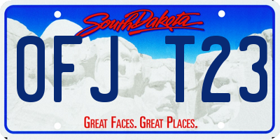 SD license plate 0FJT23