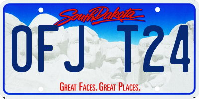 SD license plate 0FJT24