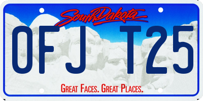 SD license plate 0FJT25