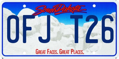 SD license plate 0FJT26