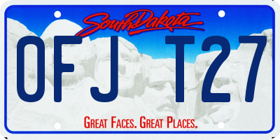 SD license plate 0FJT27