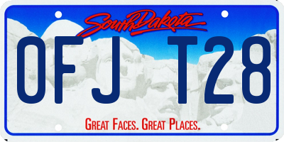 SD license plate 0FJT28