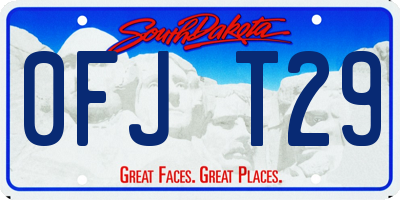 SD license plate 0FJT29