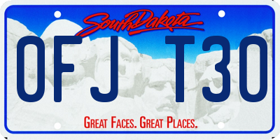 SD license plate 0FJT30