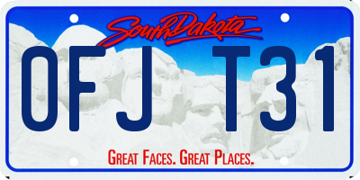 SD license plate 0FJT31