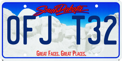 SD license plate 0FJT32