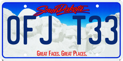 SD license plate 0FJT33