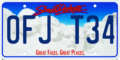 SD license plate 0FJT34