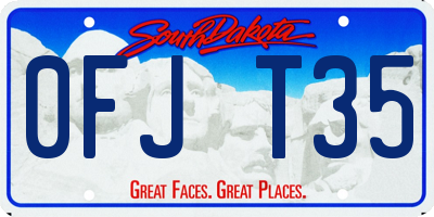 SD license plate 0FJT35