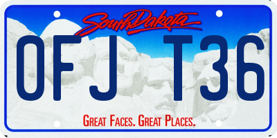 SD license plate 0FJT36