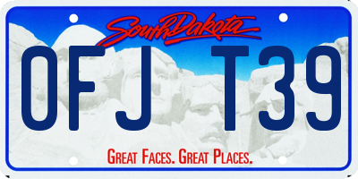 SD license plate 0FJT39