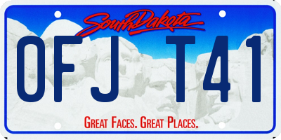 SD license plate 0FJT41