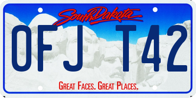 SD license plate 0FJT42