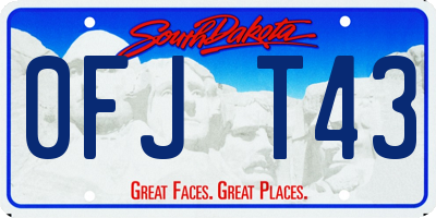 SD license plate 0FJT43