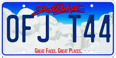 SD license plate 0FJT44