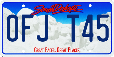 SD license plate 0FJT45