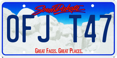 SD license plate 0FJT47