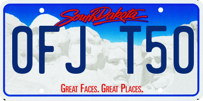 SD license plate 0FJT50