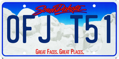 SD license plate 0FJT51