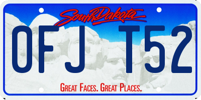 SD license plate 0FJT52