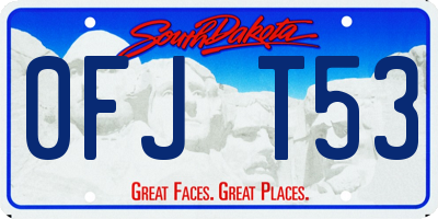 SD license plate 0FJT53