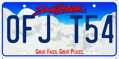 SD license plate 0FJT54