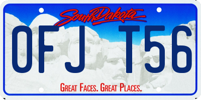 SD license plate 0FJT56