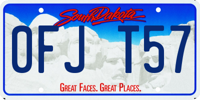 SD license plate 0FJT57