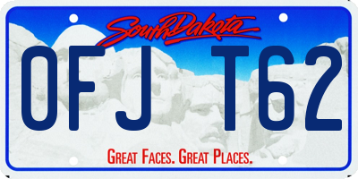SD license plate 0FJT62