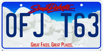 SD license plate 0FJT63