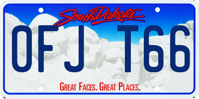 SD license plate 0FJT66