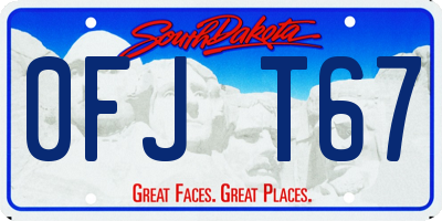 SD license plate 0FJT67