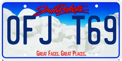 SD license plate 0FJT69
