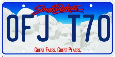 SD license plate 0FJT70