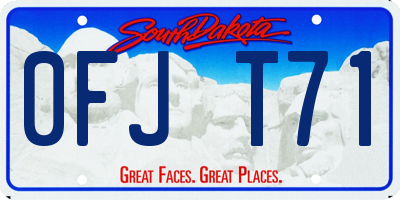SD license plate 0FJT71