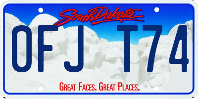 SD license plate 0FJT74