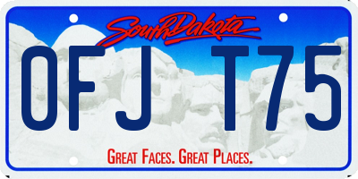 SD license plate 0FJT75