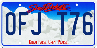 SD license plate 0FJT76