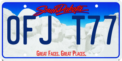 SD license plate 0FJT77