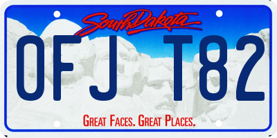 SD license plate 0FJT82