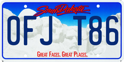 SD license plate 0FJT86