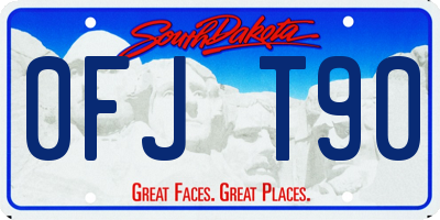 SD license plate 0FJT90