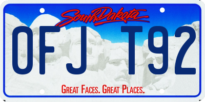 SD license plate 0FJT92