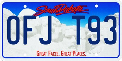 SD license plate 0FJT93
