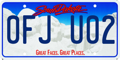 SD license plate 0FJU02