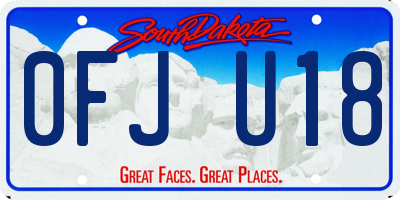 SD license plate 0FJU18
