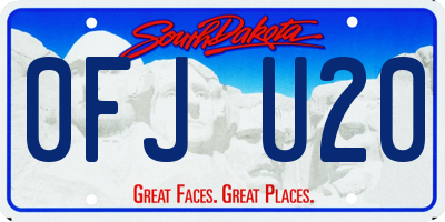 SD license plate 0FJU20