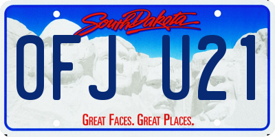 SD license plate 0FJU21
