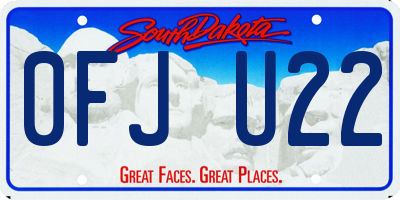 SD license plate 0FJU22